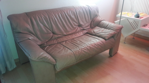 Leder Polstergruppe 3er und 2er Sofa.