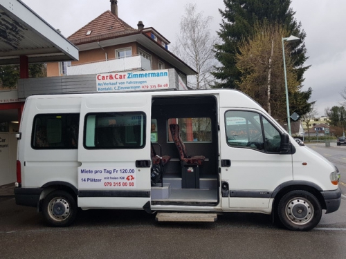 Bus 14 Plätzer. Miete pro Tag Fr. 120.00 mit freien KM in der CH