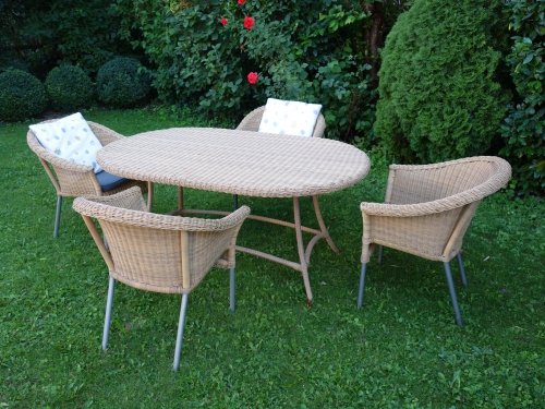 Gartentisch Grösse 160/100 cm mit 4 Stühlen