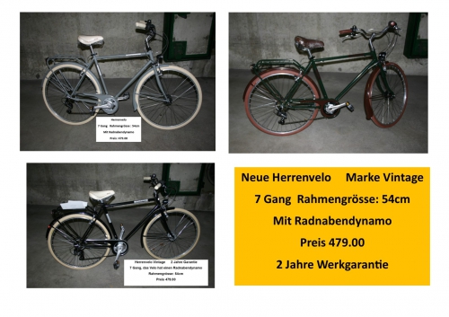 Neue Herrenvelo der Marke Vintage 