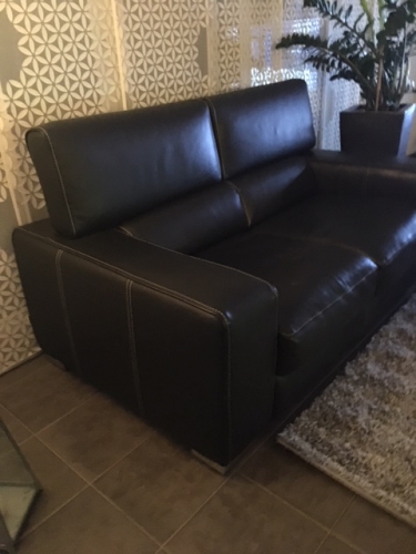 Echt Leder Sofa, Schwarz