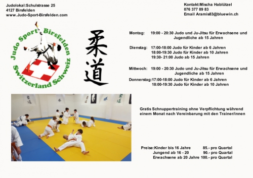 Judo für Gross und Klein in BL Birsfelden ab 6 Jahren