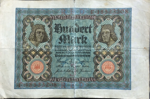 100 Mark Note, 1920, Reichsmarknote, Deutsches Kaiserreich