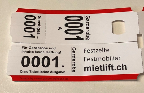 Garderobennummer Garderobentickets Kleiderbügelnummer Nummer