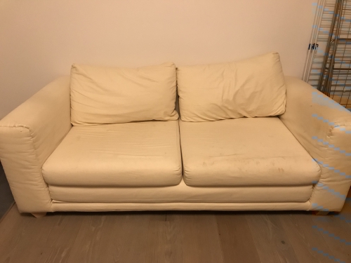 2-er Bettsofa, Beige und Stoff