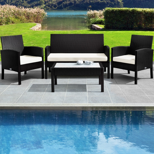 88991010 Alu Rattan Patio Simple schwarz