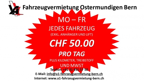 Lieferwagen / PW mieten für CHF 50.00 / Tag