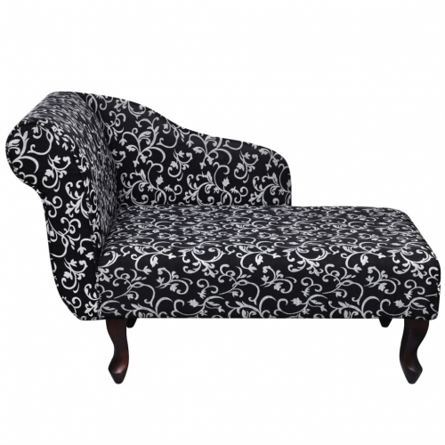 99242403 Chaiselongue mit Blumenmuster Stoff Schwarz