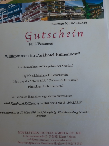 Hotelgutschein 