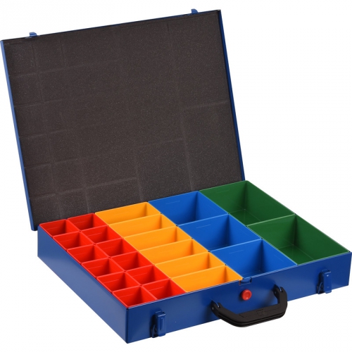 Sortimentskasten, Kleinteilekoffer mit 23 Einsatzboxen NEU