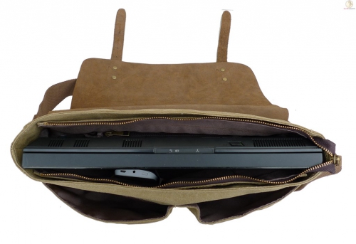 Shoosh® 100%Canvas Leder A4-Hand- und Laptoptasche,Aktentasche 