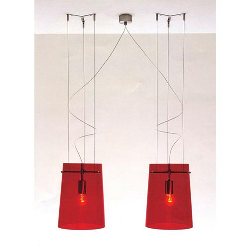 Zwei Prandina Sera S1 Lampen in rot 