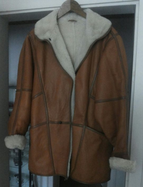 Warme Winter Mantel Leder mit Pelz 