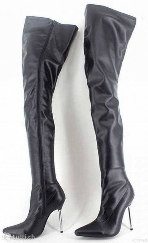 Schritthohe Overknee 13 cm Highheels Grösse 43 Stiefel