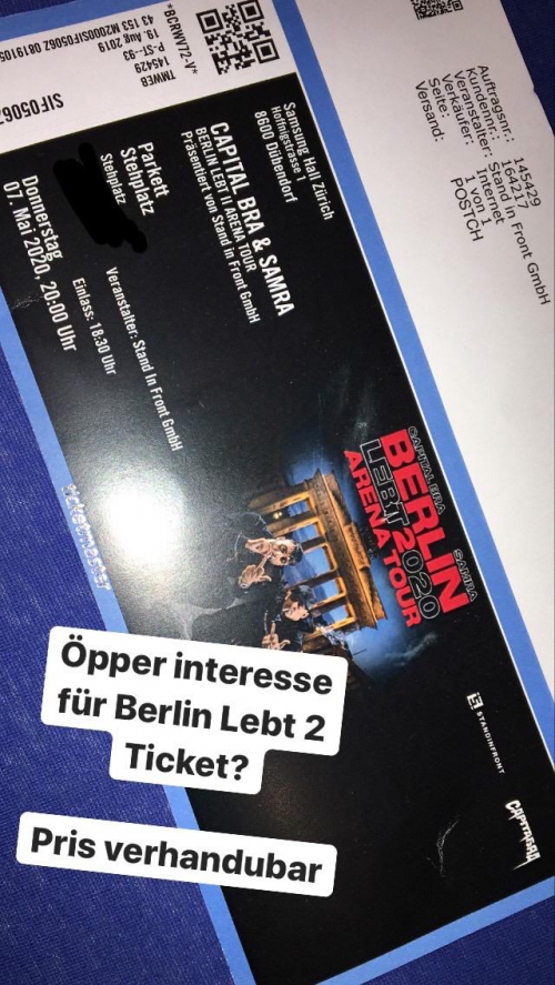Berlin Lebt 2 Ticket (Zürich) Capital Bra & Samra