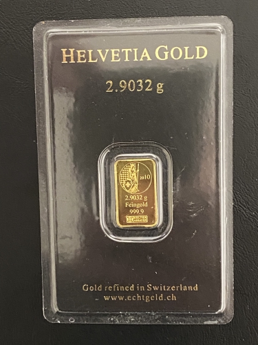 Goldbarren(rund) 2.9032g Helvetia Gold