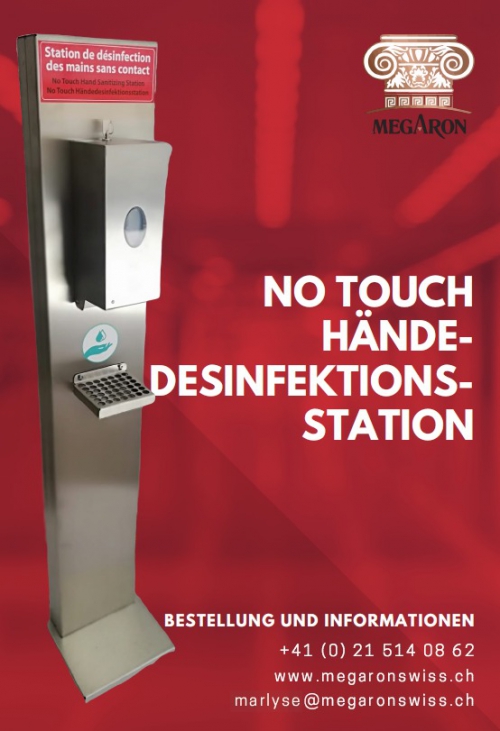 NO TOUCH HÄNDE DESINFEKTIONSSTATION