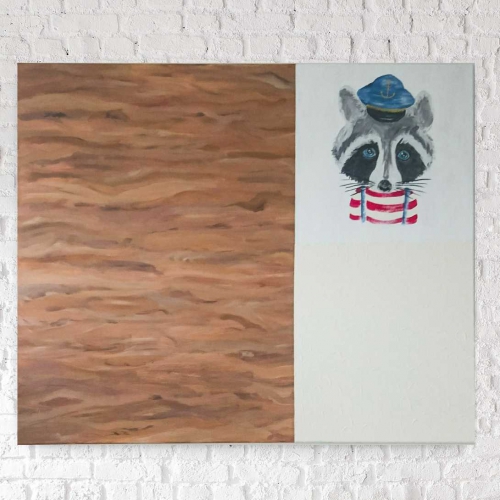 Gemälde 'Captain Raccoon' 