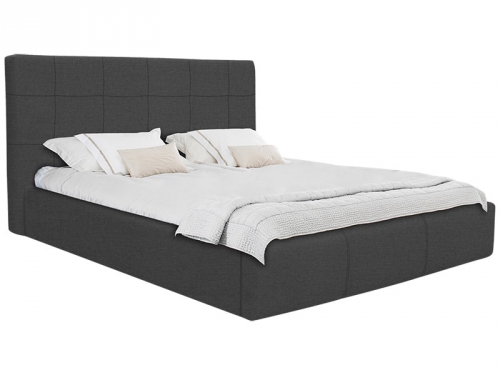 Bett, 160x200cm Stoff schwarz- gräulich