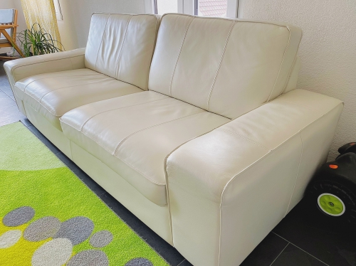 Echtleder Sofa Weiss