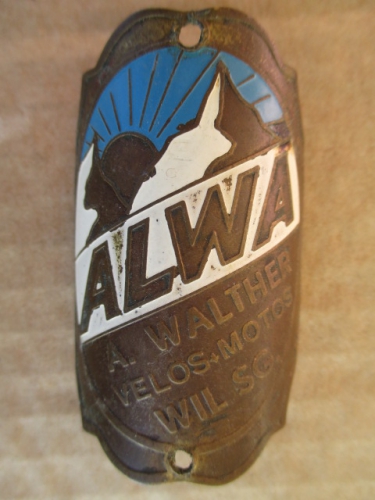 Alwa Velo Steuerkopf  CH  Schild Emblem