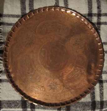 Runde Platte aus Kupfer