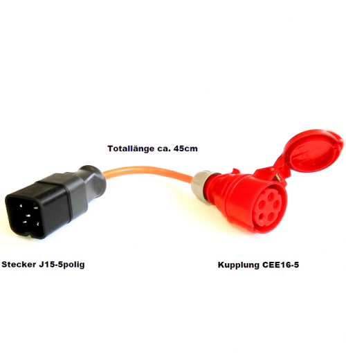 Stromadapter J15-5 auf CEE16-5