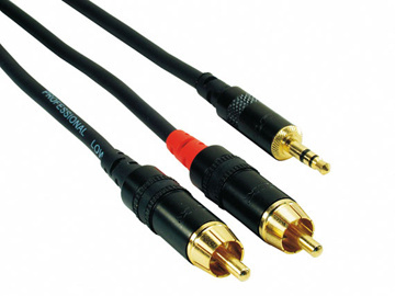 Stereo-Adapterkabel mit Mini-Plug 3,5 mm stereo auf 2 x Cinch-Ste