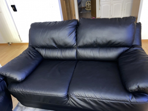 2 2 er sofa 1 3 er sofa schwarz Kunstleder 