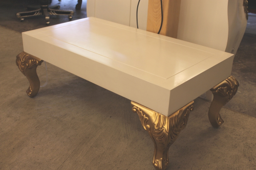 Couchtisch / Salontisch Barock weiss-Gold