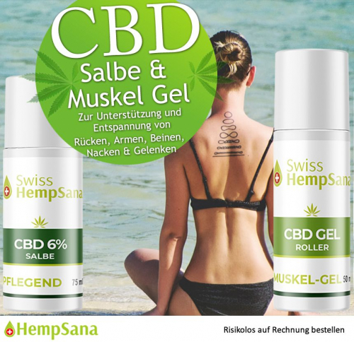 Hempsana CBD Salbe für den Sport (extra hoher CBD Gehalt).