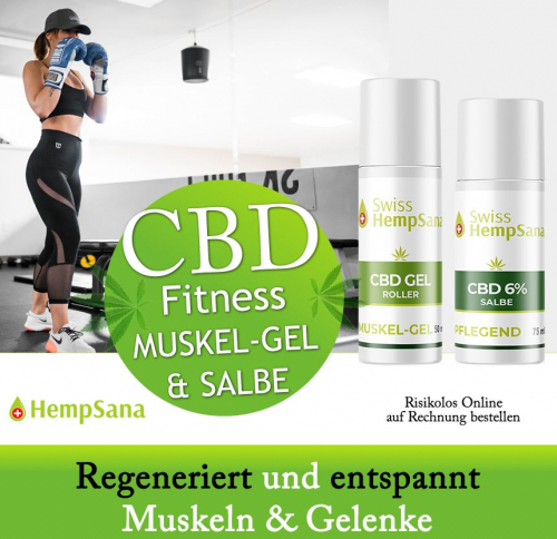 CBD Muskel-Gel und CBD Salbe, für Muskeln und Gelenke.