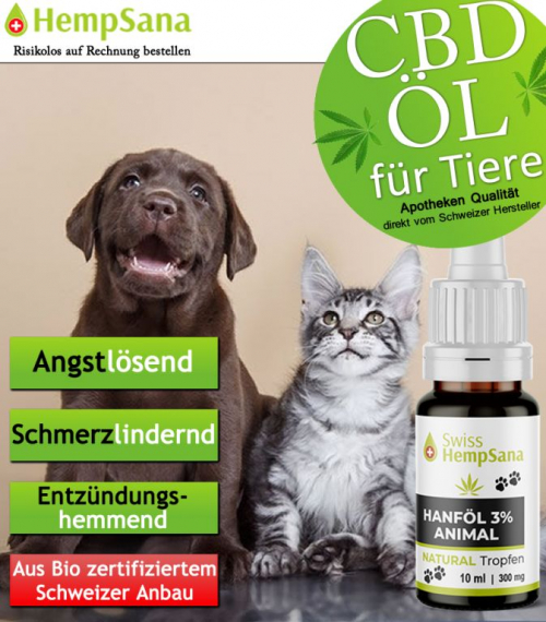 CBD-Öl - für mehr Tierwohl (aus Schweizer Bio-Anbau)