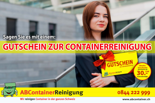 Sagen Sie es mit einem Gutschein zur Containerreinigung.