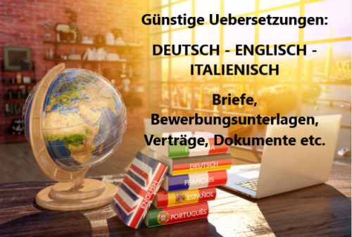 Uebersetzungen aller Texte in DEUTSCH – ITALIENISCH – ENGLISCH! 