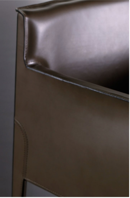 Neuwertige MERIDIANI Stühle (8 Stk.) Echtleder Braun