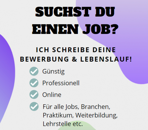 Erstellung Ihrer professionellen Bewerbung & Lebenslauf! GÜNSTIG!