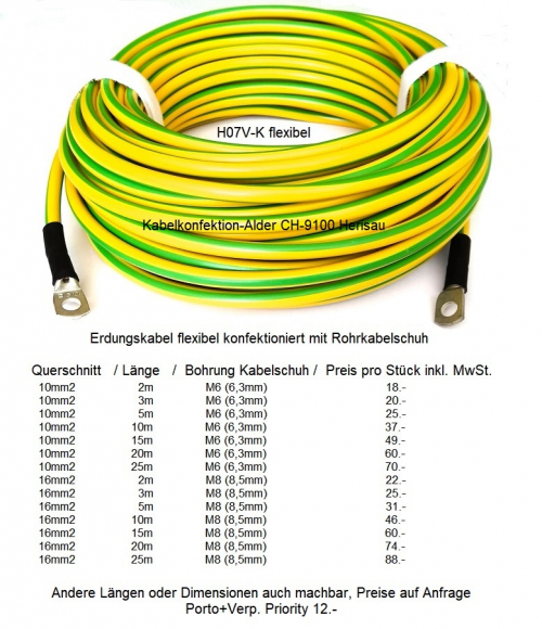 Edrdungskabel konfektioniert