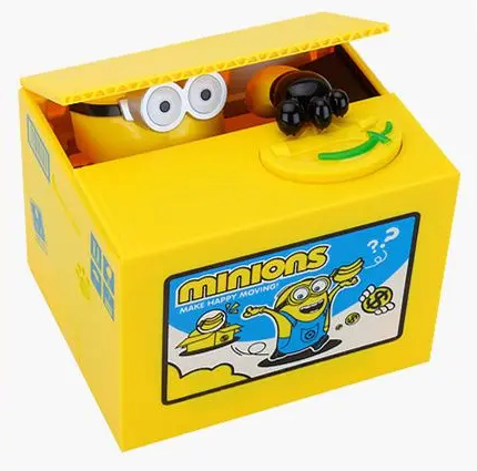 Minions Münz Geld Sparbox Spardose Sparschein Geschenk Kinder Fan