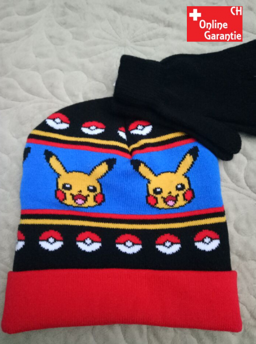 Pokémon Pikachu Winter Kleidung Mütze Beanie Handschuhe Kinder