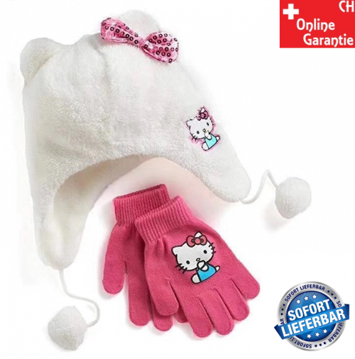 Hello Kitty Mütze Bommel Hellokitty Fan Handschuhe Handschuhe