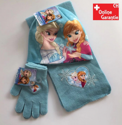Frozen Die Eiskönigin Elsa Anna Mädchen Kinder Winter-Set 3 tlg