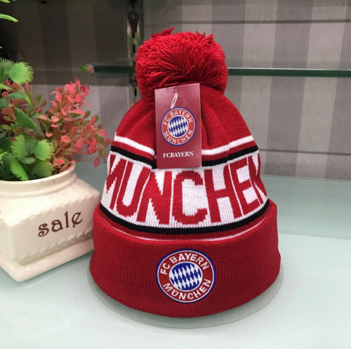 FC Bayern München Beanie Bommelmütze Mütze Winter Fussball FCB