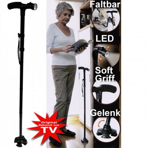 Gehstock mit LED Licht Trusty Cane Rentner Stock Senioren Hilfe