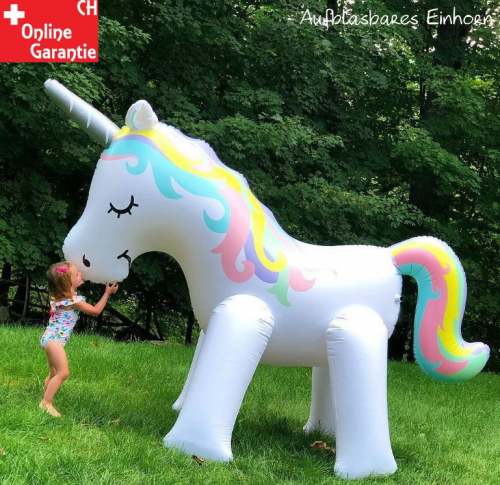 XXL Einhorn Wassersprinkler Wasser Spielzeug Sommer Garten Pool