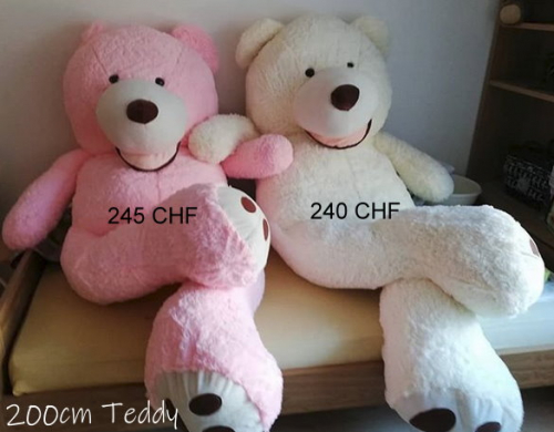 Teddy Bär Plüsch Eisbär Weiss Pink Plüschtier 2m Geschenk XXL