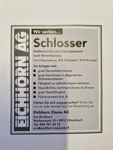  Schlosser, Metallbauer gesucht