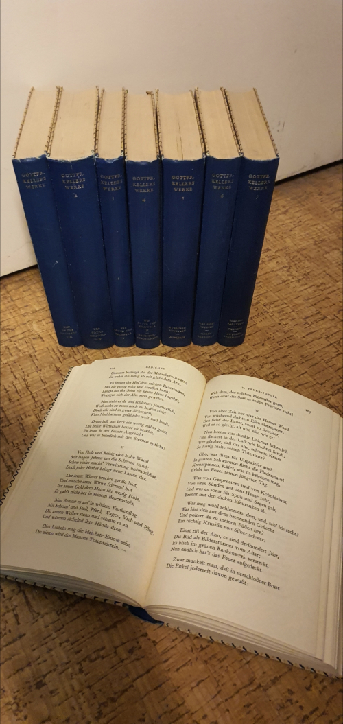 Bücher 8 Bände gebunden von Gottfried Keller's Werke