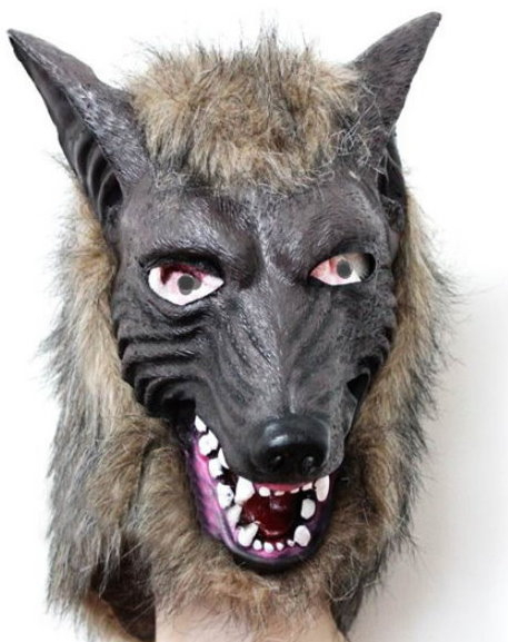 Wolf Maske Fasnacht Kostüm Halloween Werwolf Wolfmaske Tier Neu