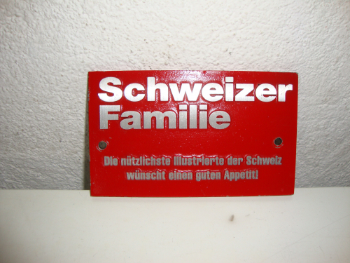 Schild Schweizer Familie